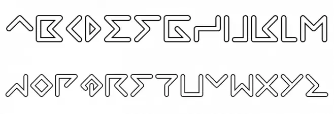 DIRECTION-Hollow 字体 大写