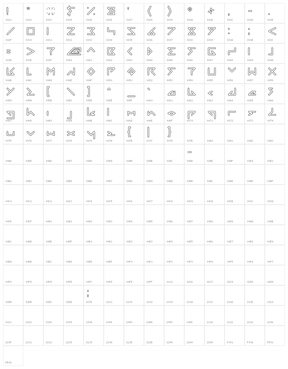 DIRECTION-Hollow Character Map