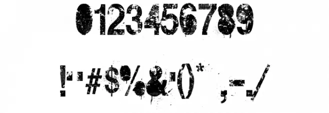 DIRT2 DEATH Font OTHER CHARS