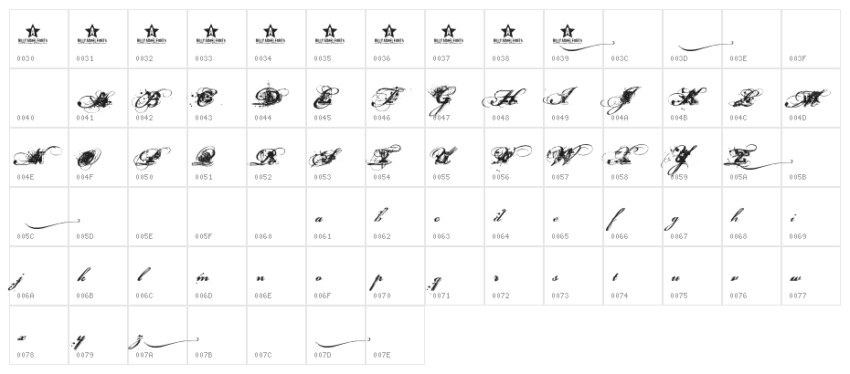 DIRTY CLASSIC Character Map
