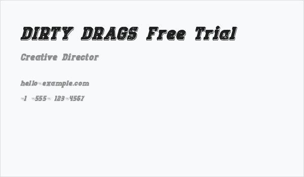 DIRTY DRAGS Free Trial Business Card