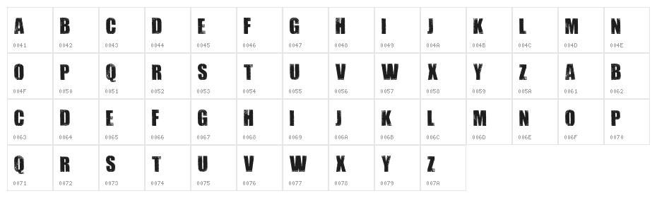 DIRTYBAG BOLD TRIAL Character Map