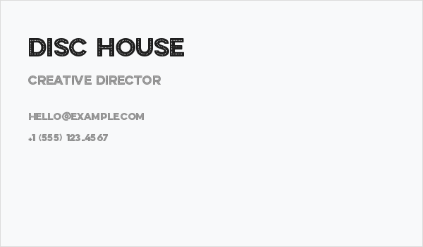 DISC HOUSE Business Card