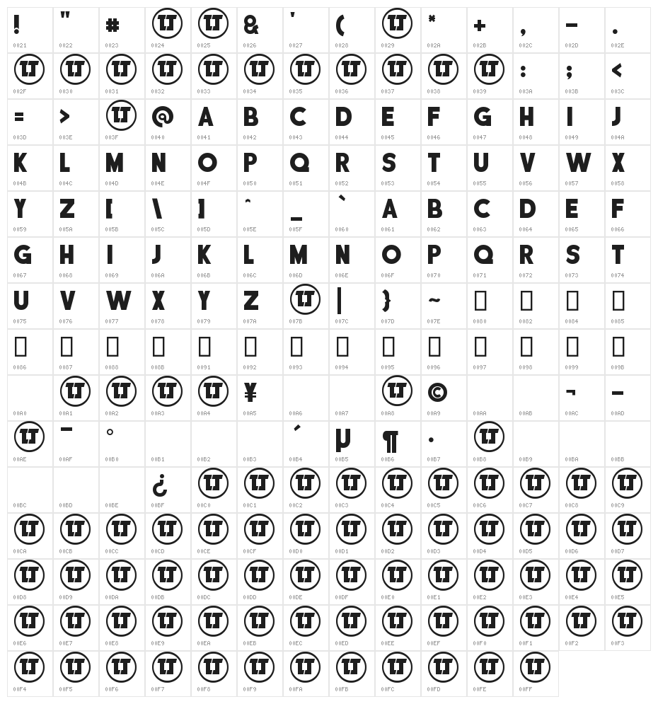 DISCIPLINA PERSONAL USE Character Map