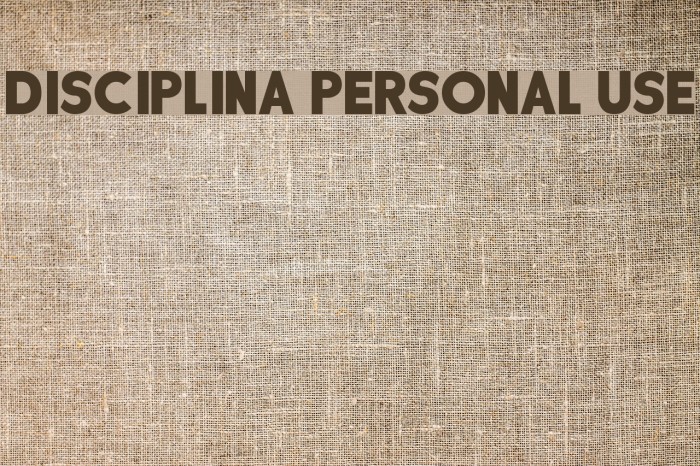 DISCIPLINA PERSONAL USE Font examples