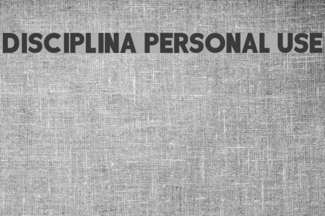 DISCIPLINA PERSONAL USE Example 2