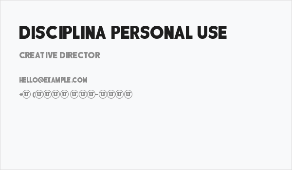 DISCIPLINA PERSONAL USE Business Card