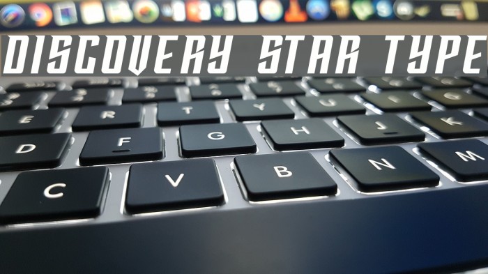 DISCOVERY STAR TYPE Font examples
