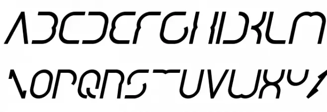 DISMECHA Bold Italic Schriftart Groß