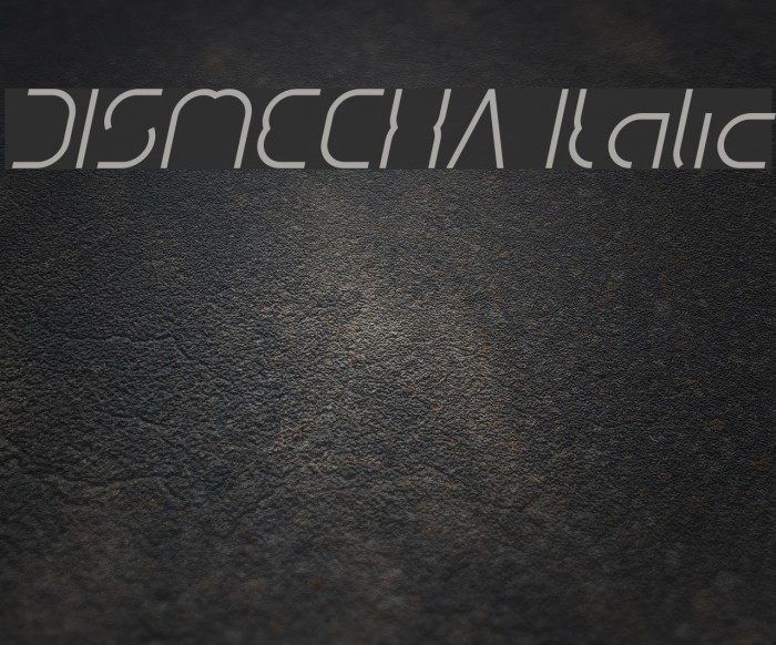 DISMECHA Italic Font examples