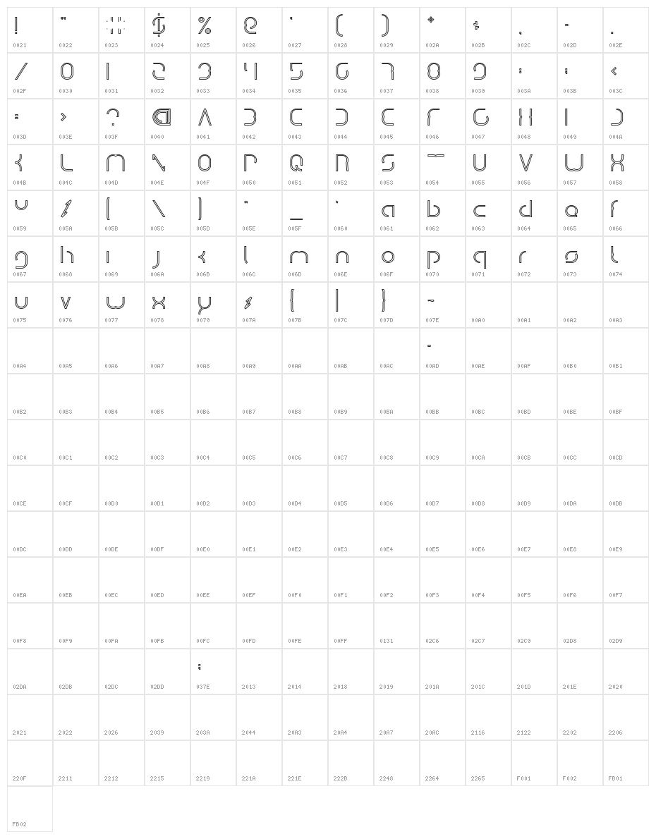 DISMECHA_Hollow Character Map