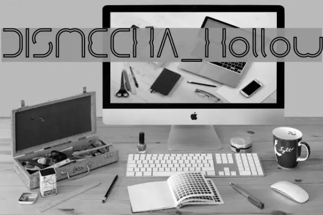 DISMECHA_Hollow Font examples