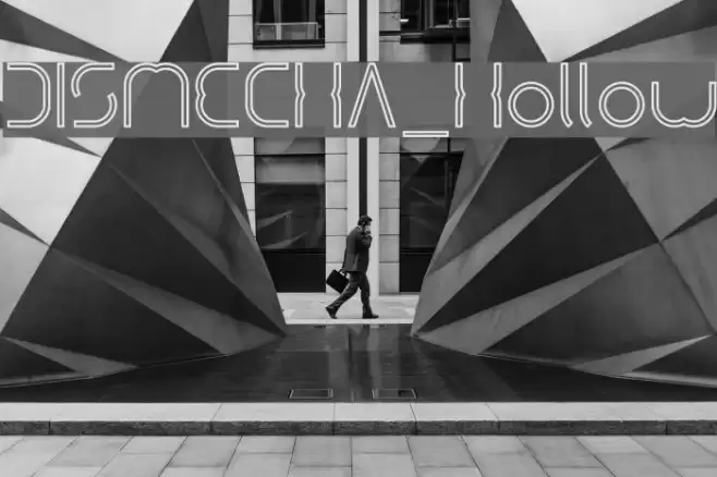 DISMECHA_Hollow Font examples