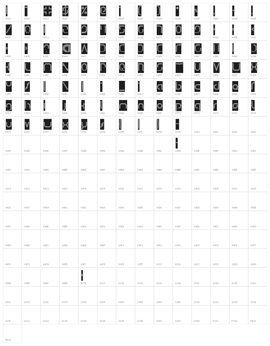 DISMECHA_Hollow_inverse Character Map