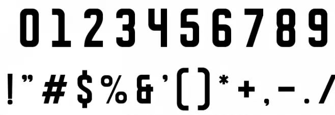 DISPLAYED Font OTHER CHARS