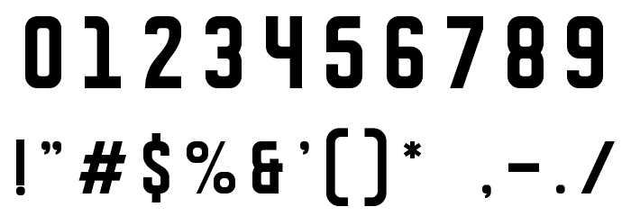 DISPLAYED Font OTHER CHARS