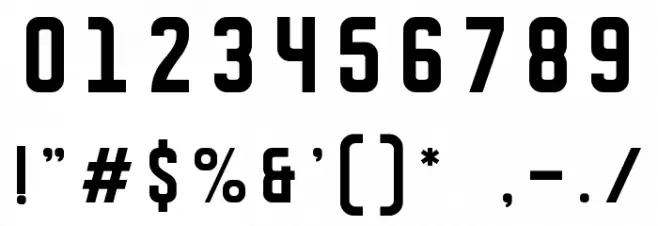 DISPLAYED Font OTHER CHARS