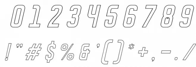 DISPLAYEDObliqueoutline Font OTHER CHARS