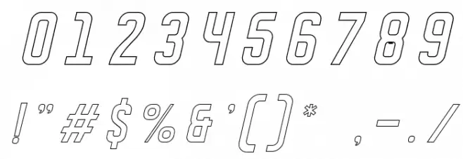 DISPLAYEDObliqueoutline Font OTHER CHARS