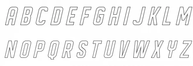 DISPLAYEDObliqueoutline フォント 小文字