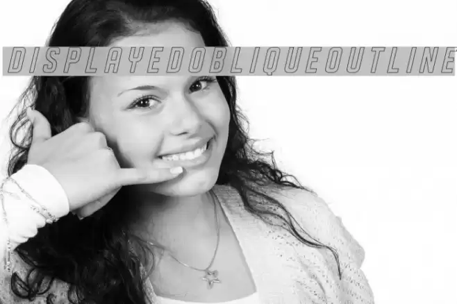 DISPLAYEDObliqueoutline Font examples