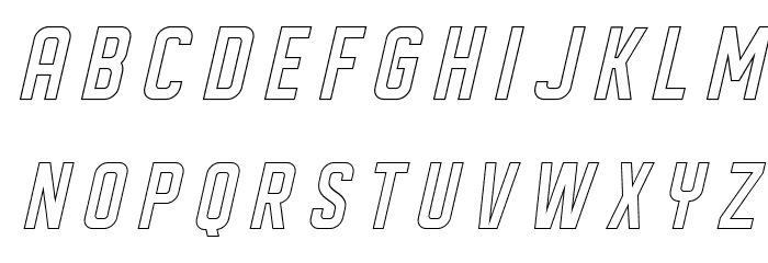 DISPLAYEDObliqueoutline Font LOWERCASE