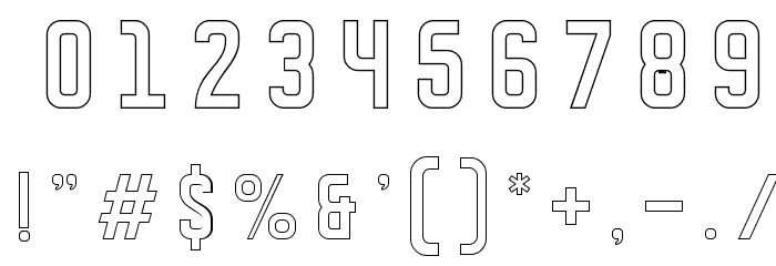 DISPLAYEDoutline Font OTHER CHARS