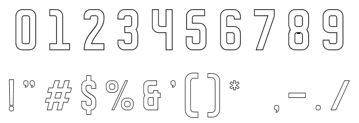 DISPLAYEDoutline Font OTHER CHARS