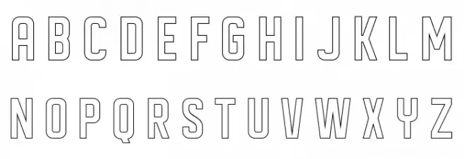 DISPLAYEDoutline Шрифта ВЕРХНИЙ