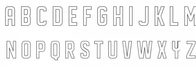 DISPLAYEDoutline Шрифта ВЕРХНИЙ