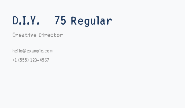 D.I.Y.  75 Regular Business Card