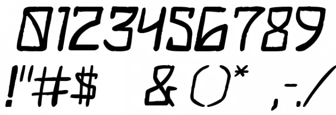 DIY Saiba Italic Font OTHER CHARS