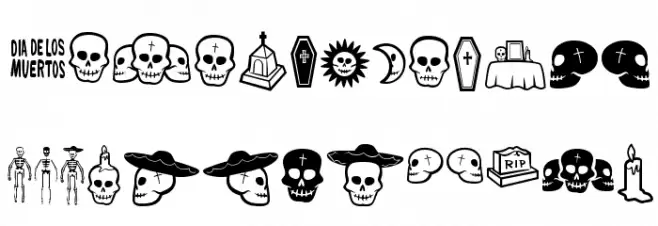 Dia De Los Muertos OT خط أحرف صغيرة