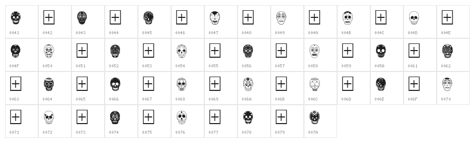 Dia de los Muertos Limited Free Version Character Map