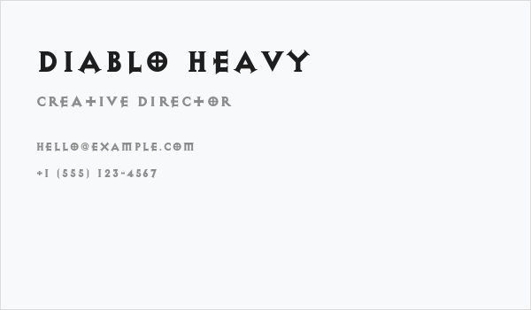 Diablo Heavy Business Card