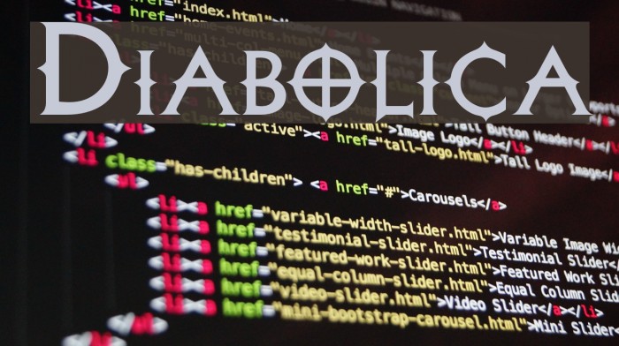 Diabolica Font examples