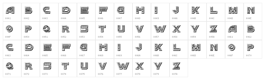 Dial Regular Character Map