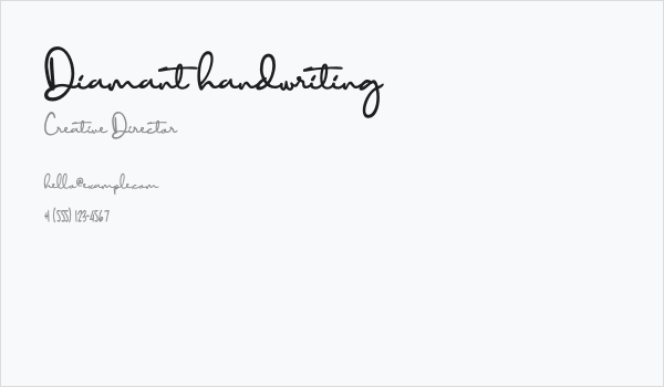 Diamant handwriting Business Card