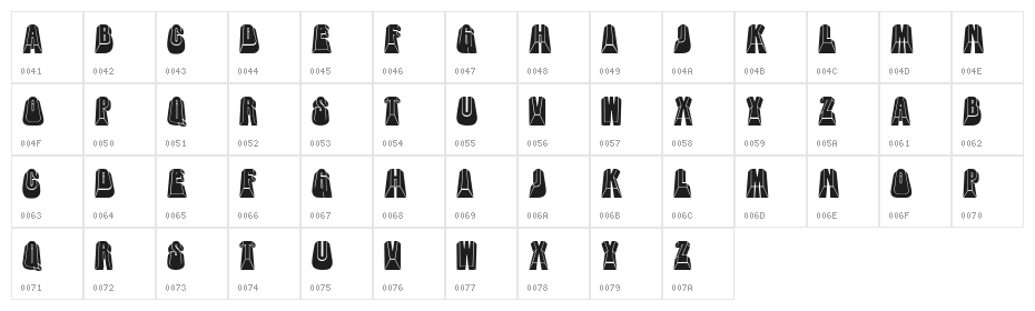 Diamond City Regular Character Map