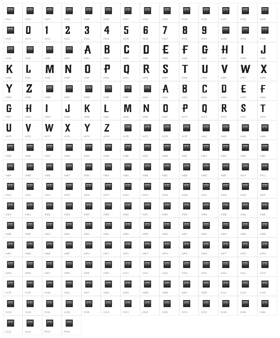 Diamond Creek Character Map