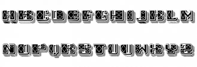 Diamond Flat Blacked Regular Шрифта ВЕРХНИЙ
