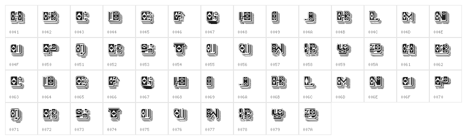 Diamond Flat Filled Regular Character Map