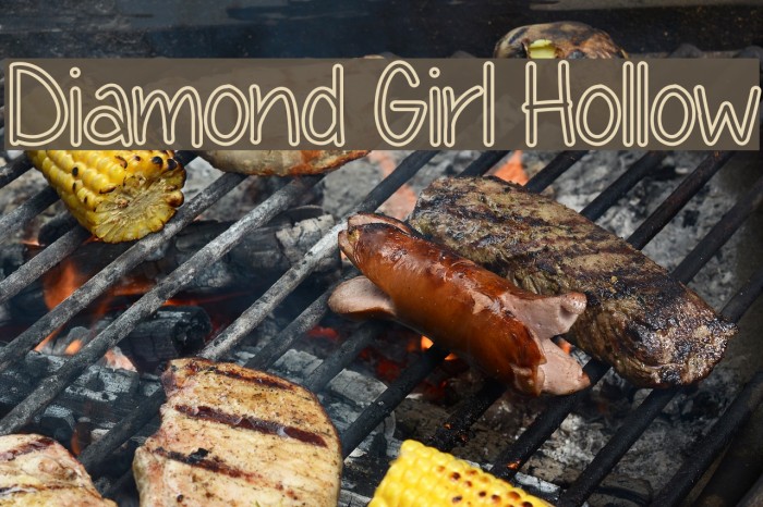 Diamond Girl Hollow Font examples