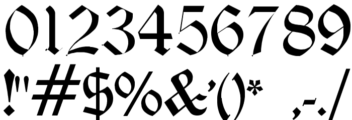 Diamond Gothic Font OTHER CHARS