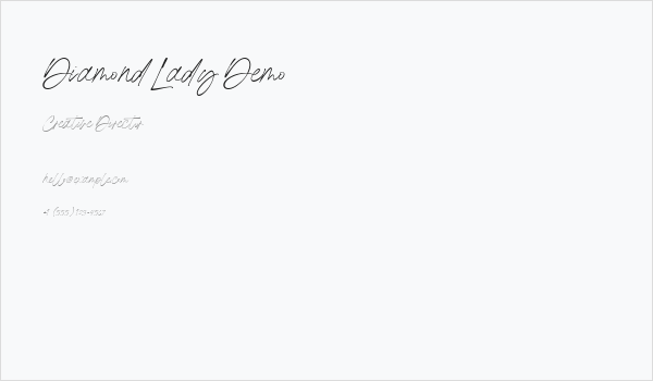 Diamond Lady Demo Business Card