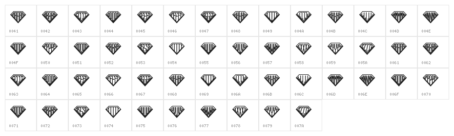 Diamond Monogram Book Regular Character Map