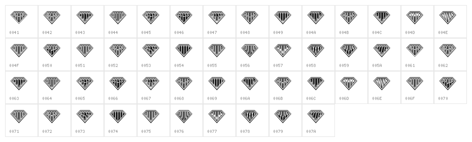 Diamond Monogram Regular Character Map