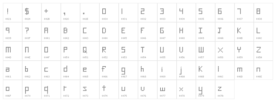 Diamond Regular Character Map