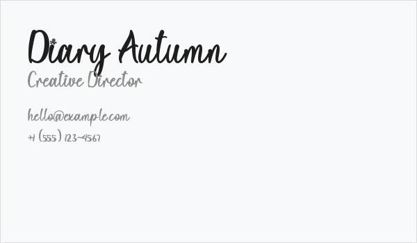 Diary Autumn Business Card