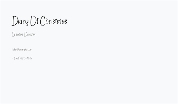 Diary Of Christmas Business Card